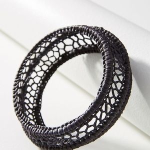 NWOT Anthro Luxchilas Straw Black Bangle Bracelet